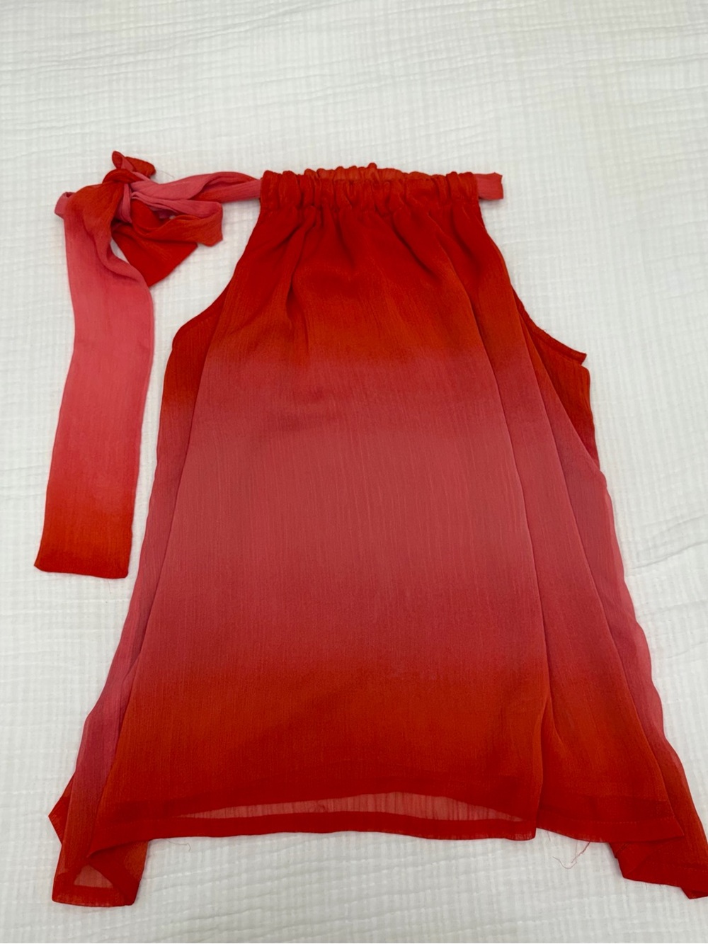 jpr separates red ombre high neck tie halter top